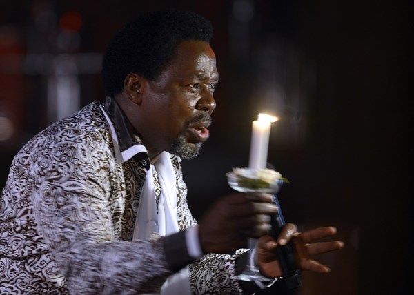 Nigerian pastor T.B. Joshua speaks during a New Year’s memorial service The Millionaire on God’s Payroll
